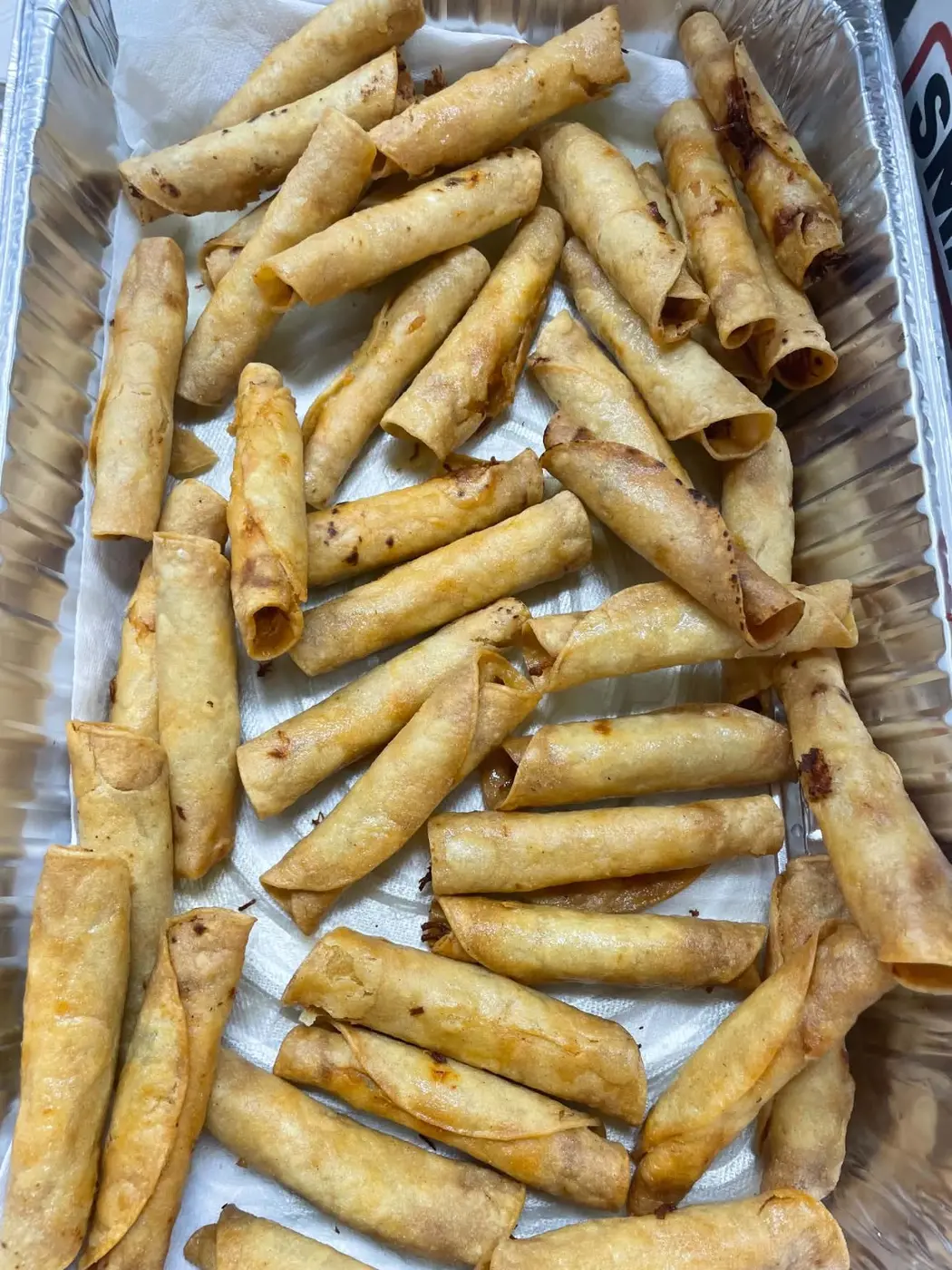 Golden fried rolled tacos